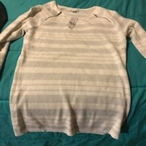 Ladies off white and silver sweater